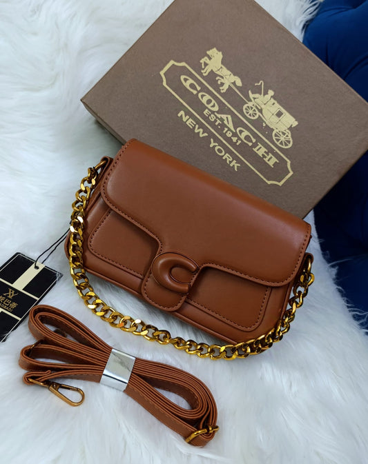 Coach Inspired Shoulder Bag With Brand Dustbag and Box